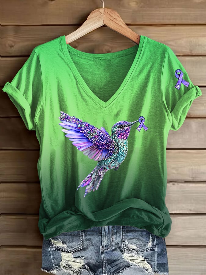 Women's Suicide Awareness Print Casual T-shirt