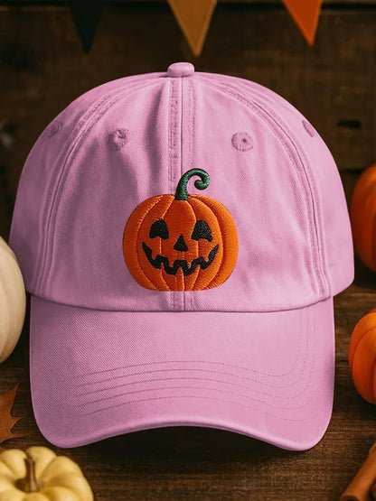 Unisex Pumpkin Face Printed Hat