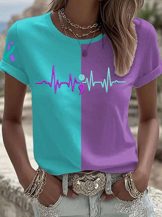Women's Suicide Prevention Awareness Casual T-shirt