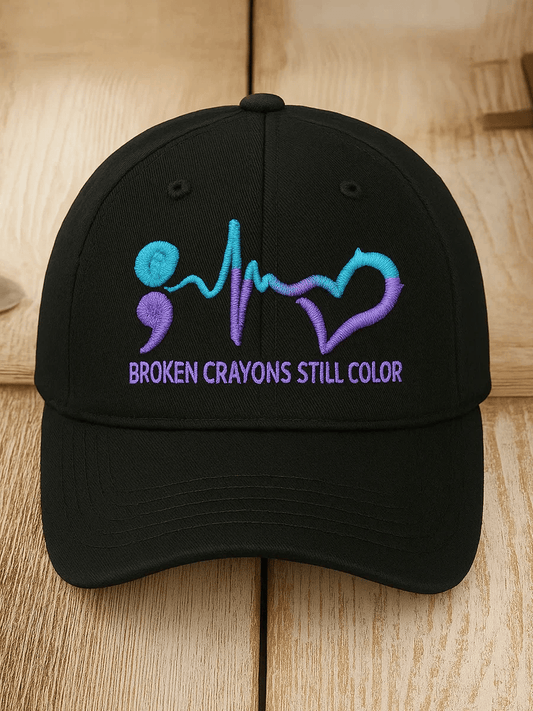 Unisex Retro Broken Crayons Still Color Printed Hat