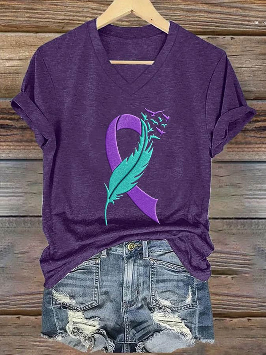 Women's Suicide Prevention Awareness Print T-Shirt