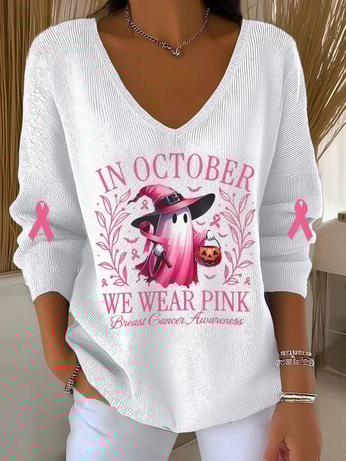 Women's Casual Retro Forest Mushroom Autumn Striped Long-Sleeved T-Shirt