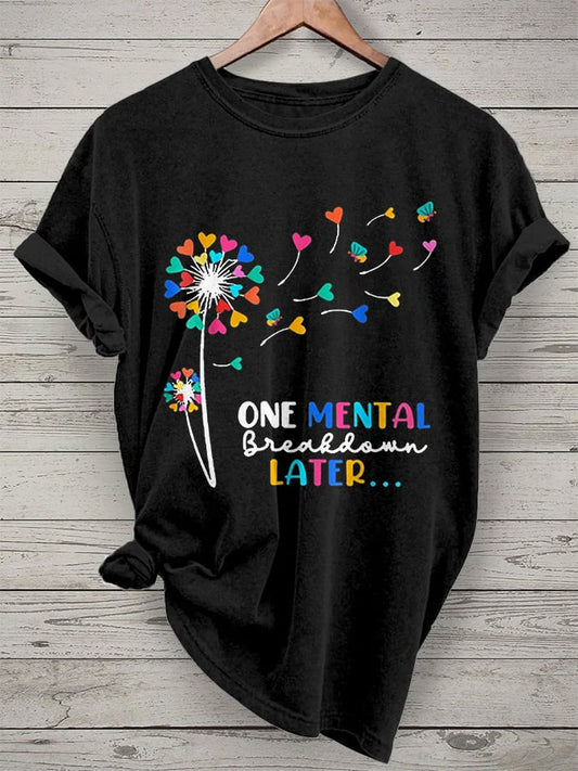 Women's Suicide Prevention Awareness Print Casual Tee