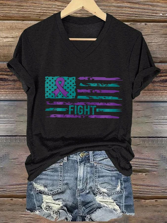Women's Suicide Prevention Awareness Print T-shirt