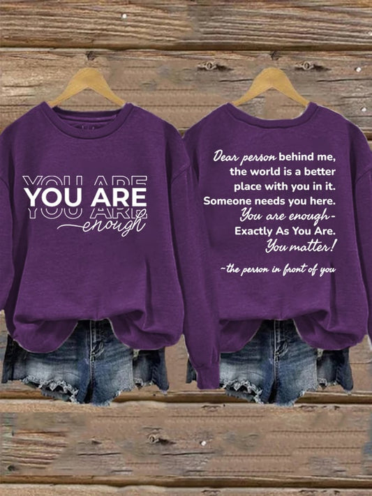 Women's Dear Person Behind Me Print Sweatshirt