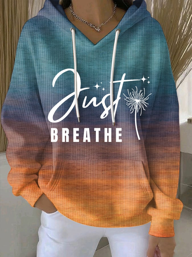 Women's Just Breathe Print Casual Sweatshirt