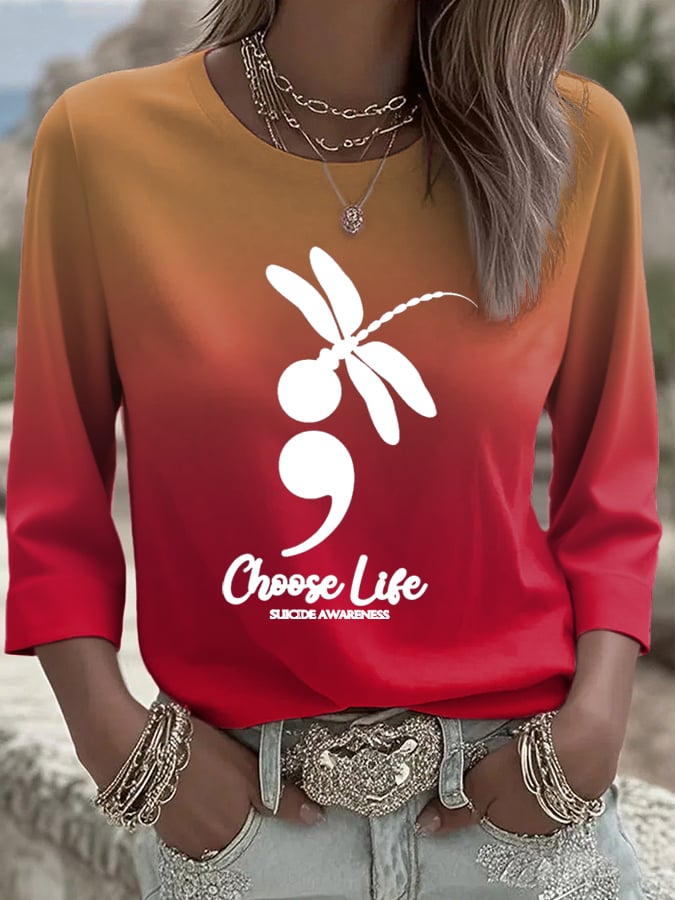 Women's Choose Life  Print Shirt