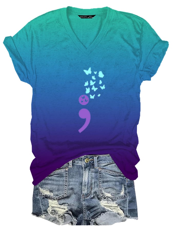 Womens Suicide Prevention Awareness Casual T-Shirt