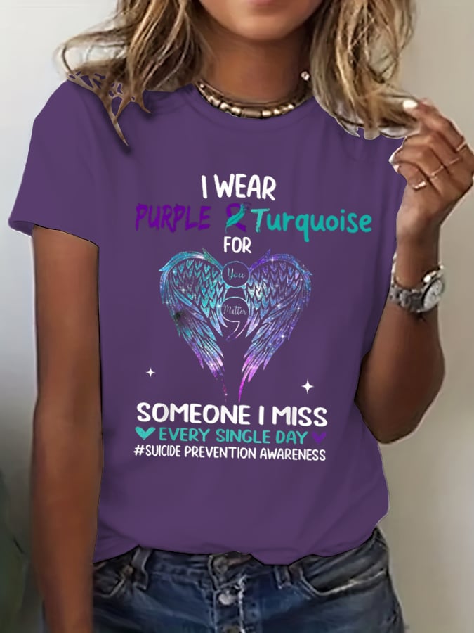 Women's Suicide Prevention Awareness Print T-Shirt