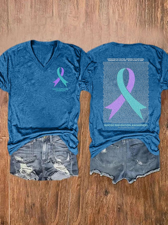 Womens Suicide Prevention Awareness Print T-Shirt