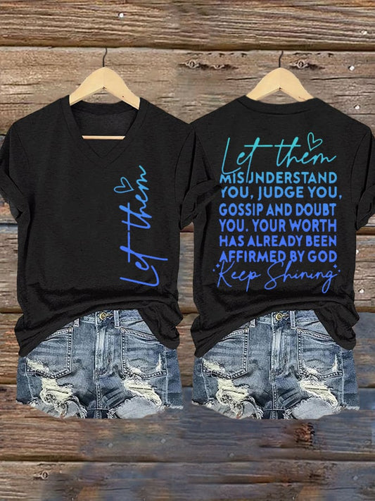 Women's Let Them  Print Shirt