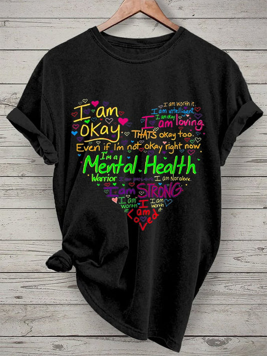 Women's Suicide Prevention Awareness Print Casual Tee