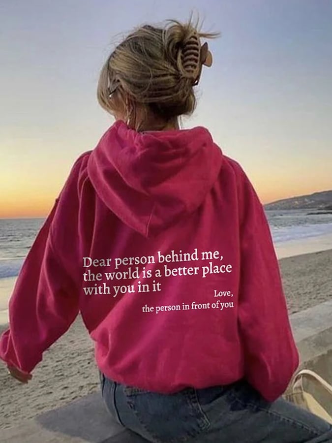 Women's Dear Person Behind Me You Are Enough Printed Casual Sweatshirt