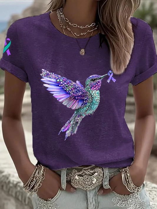 Women's Suicide Awareness Print Casual T-shirt