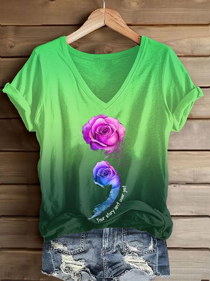Women's Your Story Isn't Over Yet Printed Casual T-Shirt