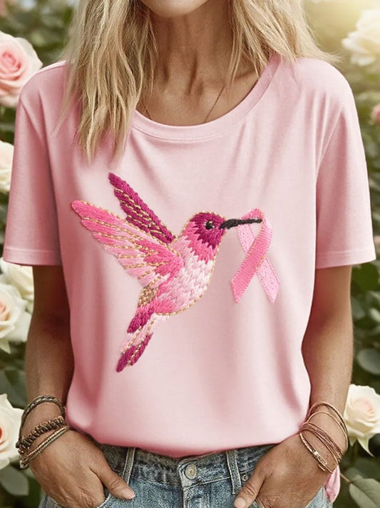 Women's  Breast Cancer Print T-Shirt