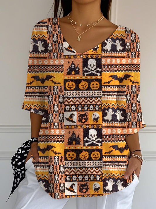 Women's Halloween Art Print T-Shirt