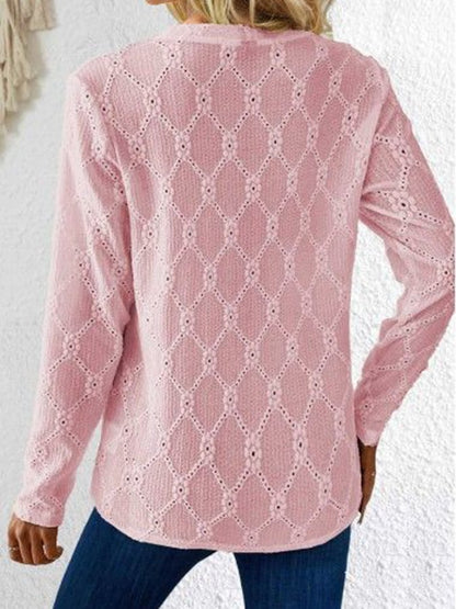 Women's pink jacquard top