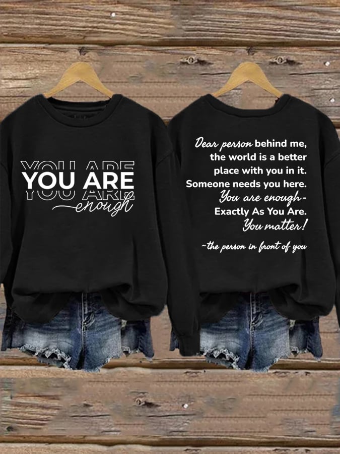 Women's Dear Person Behind Me Print Sweatshirt