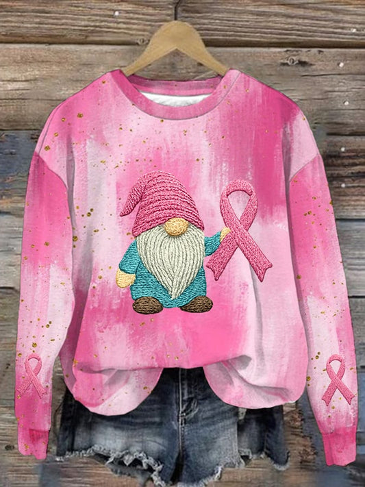 Women's October We Wear Pink Breast Cancer Awareness Print Sweatshirt