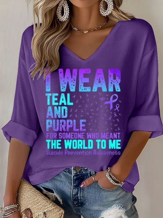 Women's Mental Health Print Waffle T-shirt