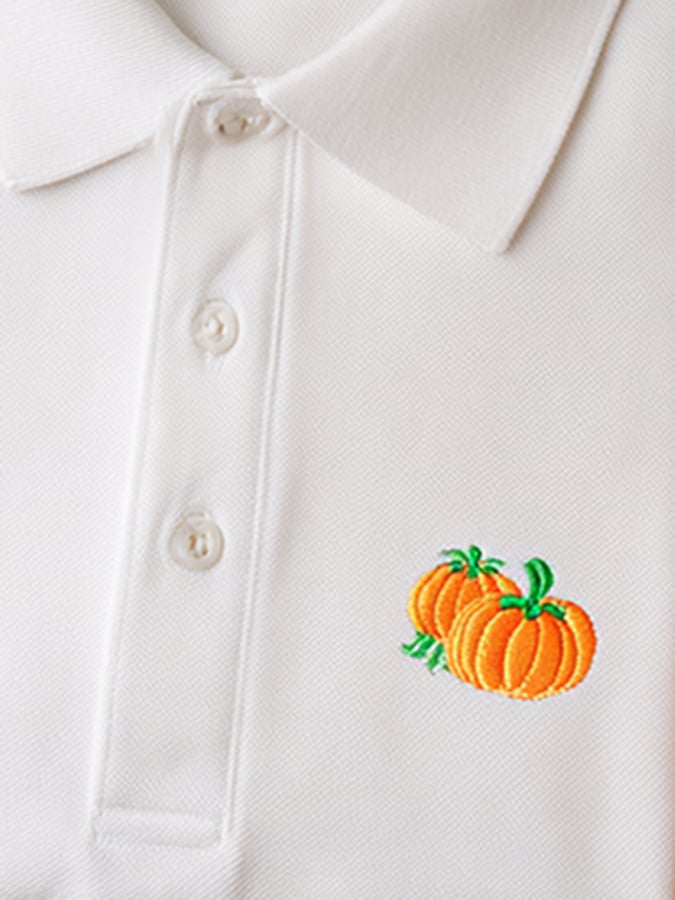 Men's Offline Business Autumn Pumpkin Contrast Polo