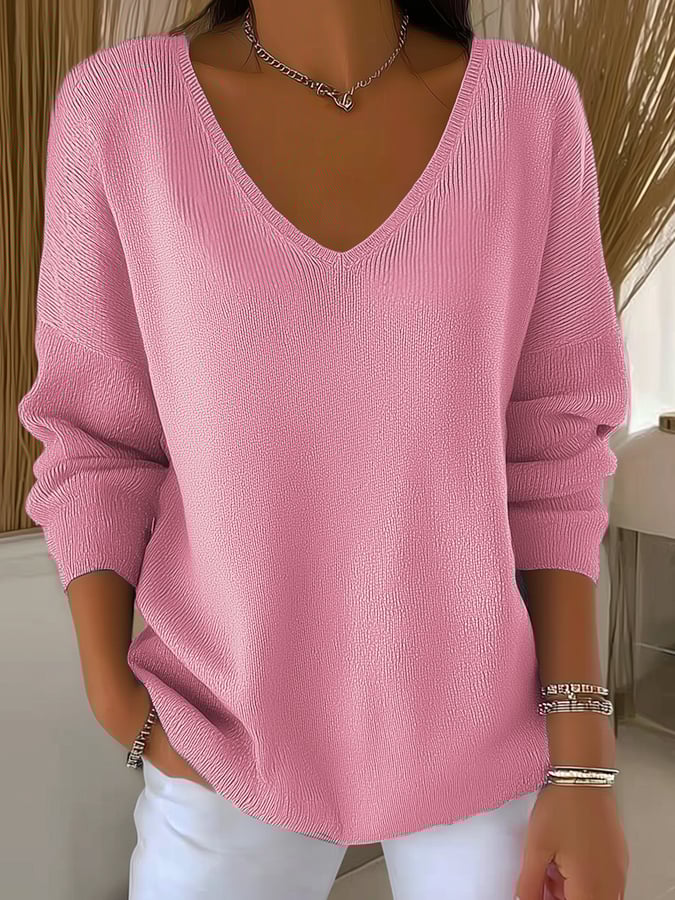 Women's Casual Solid Color Striped Bottoming Shirt