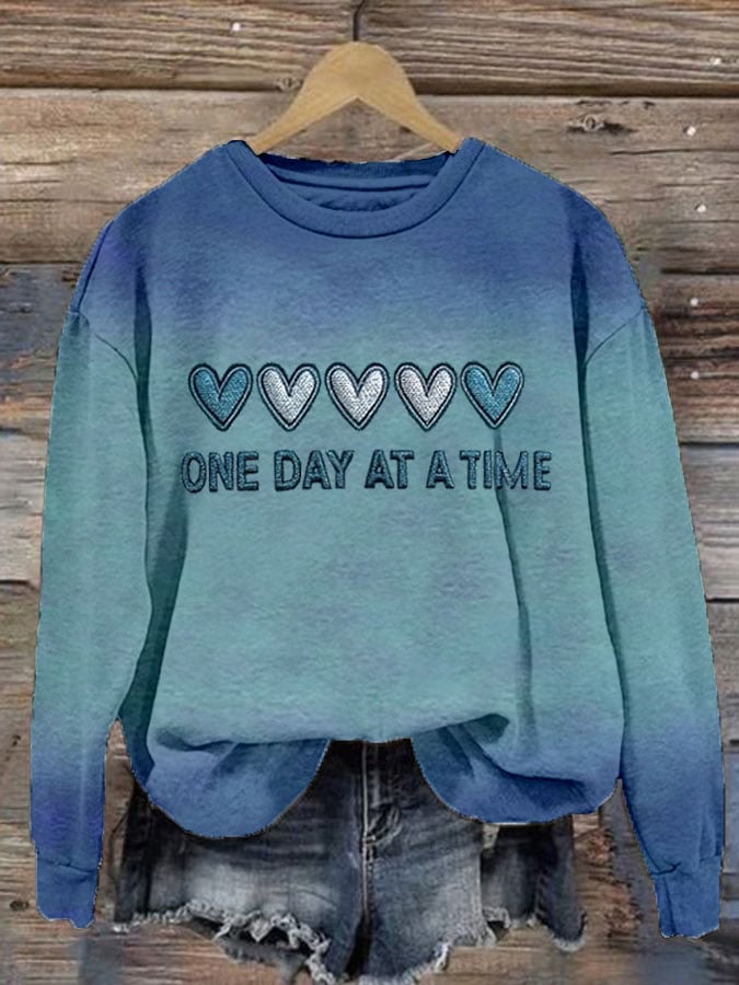 Women's Mental Health Print Crew Neck Sweatshirt