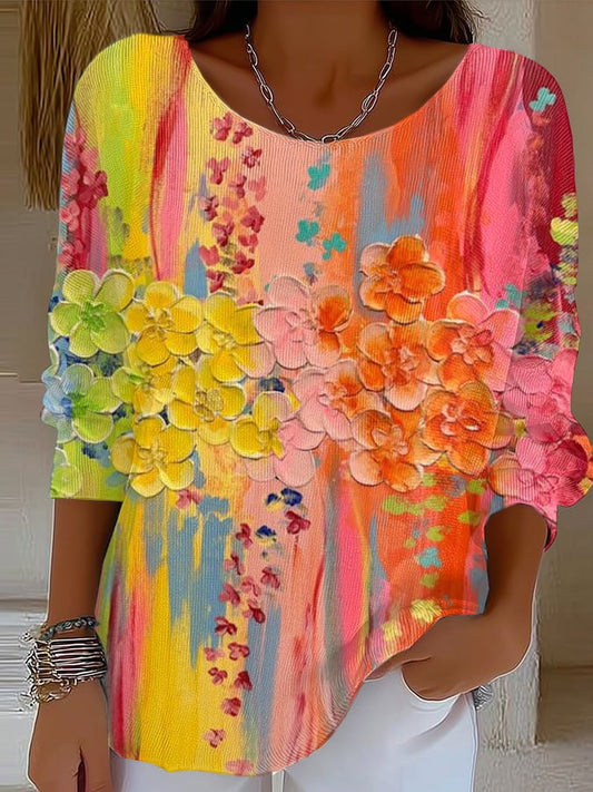 Women's Breast Cancer Awareness Print Drop Shoulder Sweater