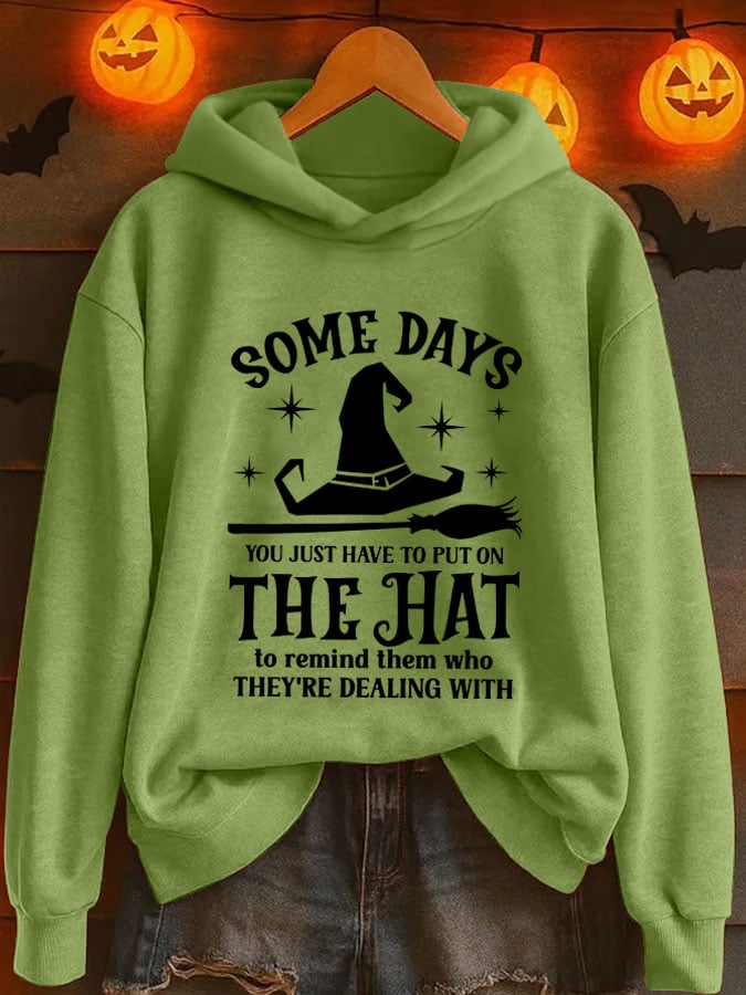 Women's Halloween Printed Hooded Sweatshirt