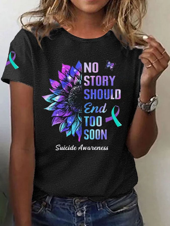 Women's No Story Should End Too Soon Printed T-Shirt