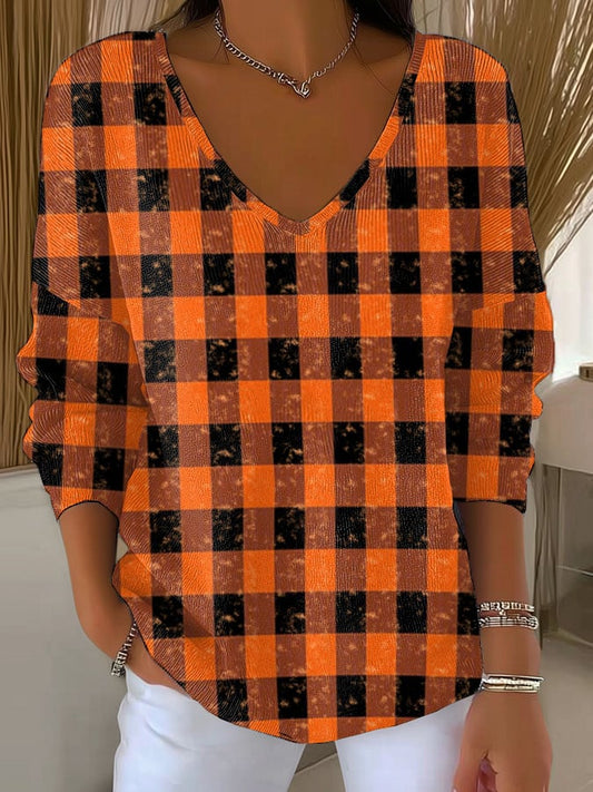 Women's Retro Autumn Print Sweater