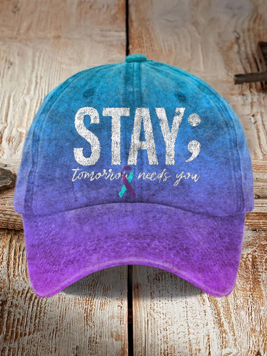 Suicide Prevention Awareness Print Baseball Cap