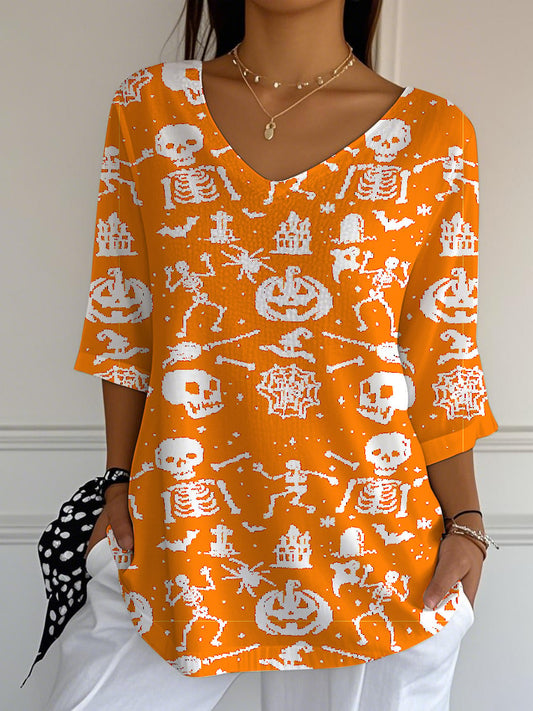 Women's Halloween Art Print T-Shirt