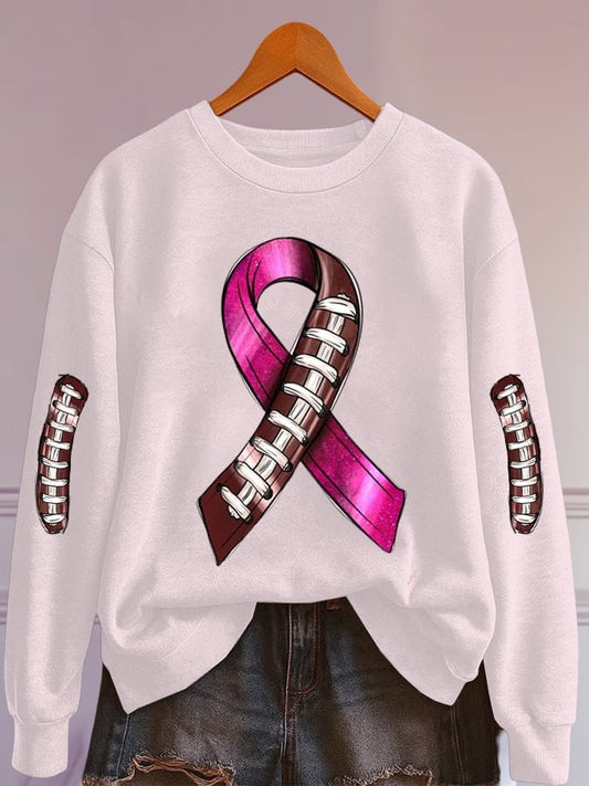 Women's Rugby Breast Cancer Print Sweatshirt