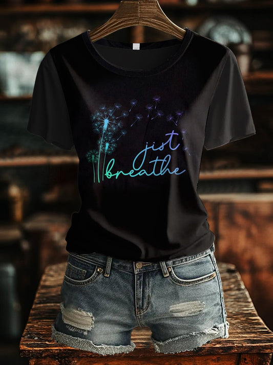 Women's Just Breathe Printed Casual Top