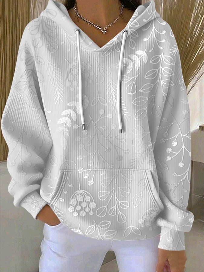Women's Flowers Print  Hoodie