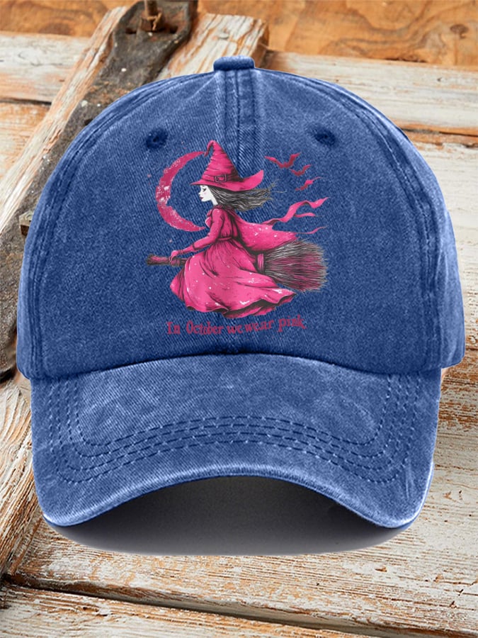 Retro In October We Wear Pink Print Baseball Cap