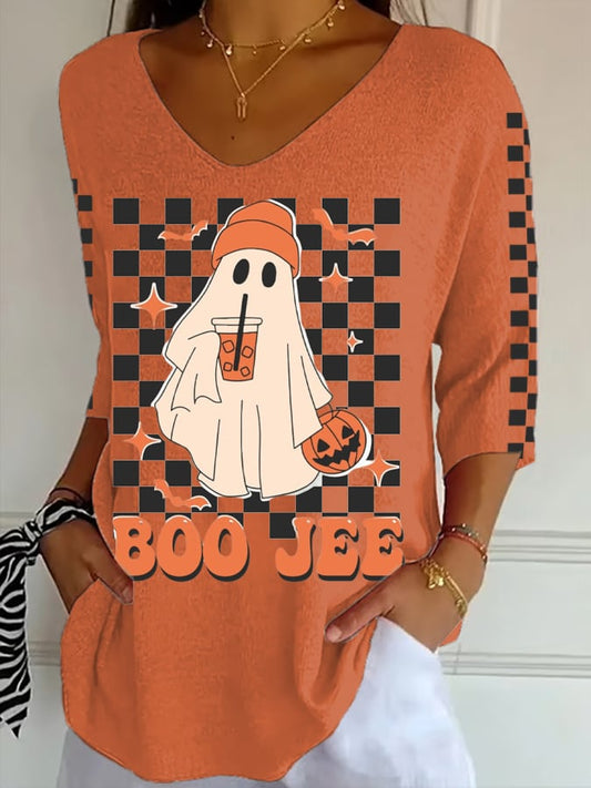 Women's Cute Ghost Printed T-Shirt