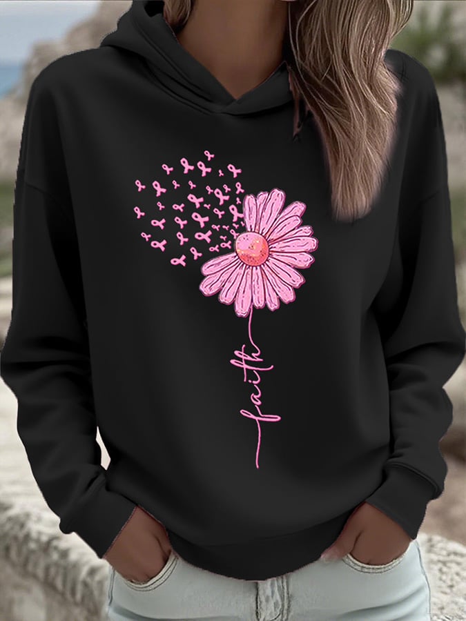 Women's Breast Cancer Faith Print Sweatshirt