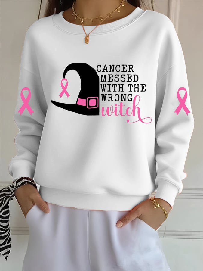 Women's Cancer Messed With The Wrong Witch  Sweatshirt