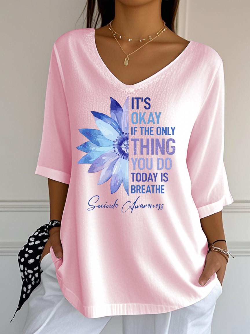 Women's Flowers Print T-Shirt