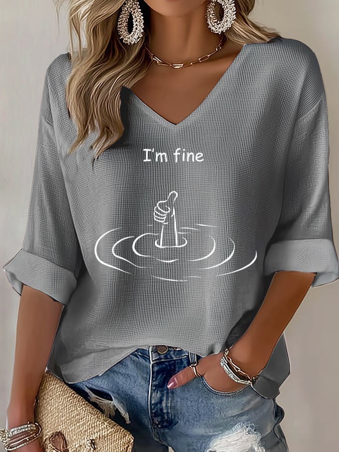 Women's i am fine Casual T-Shirt
