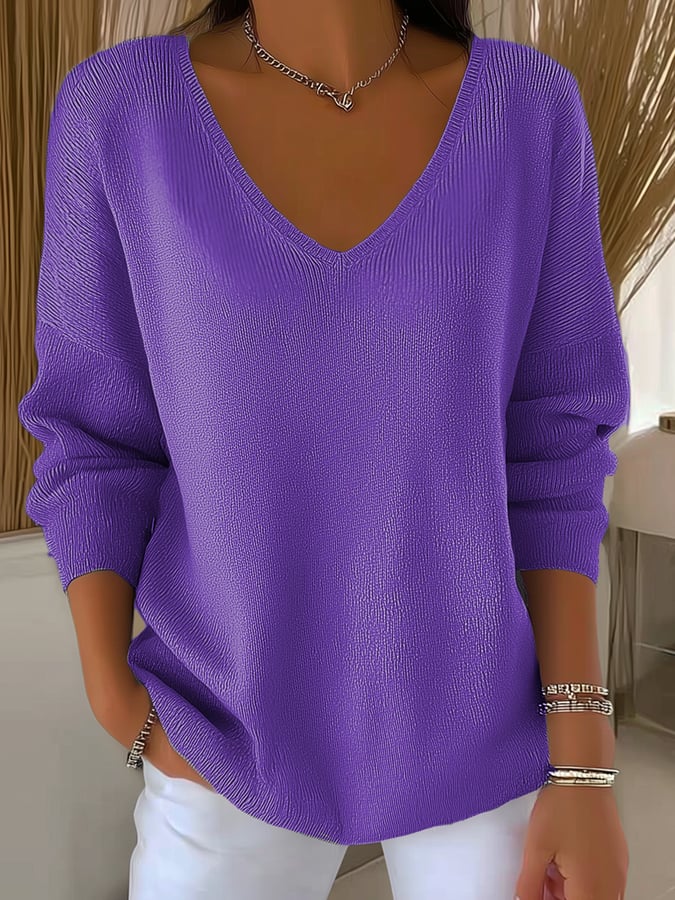 Women's Casual Solid Color Striped Bottoming Shirt