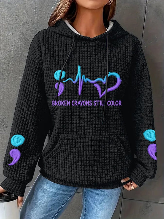 Women's Broken Crayons Still Color Print Casual Sweatshirt