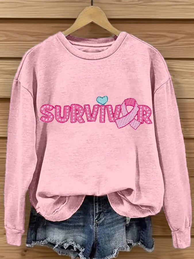 Women's Breast Cancer Awareness Print Sweatshirt