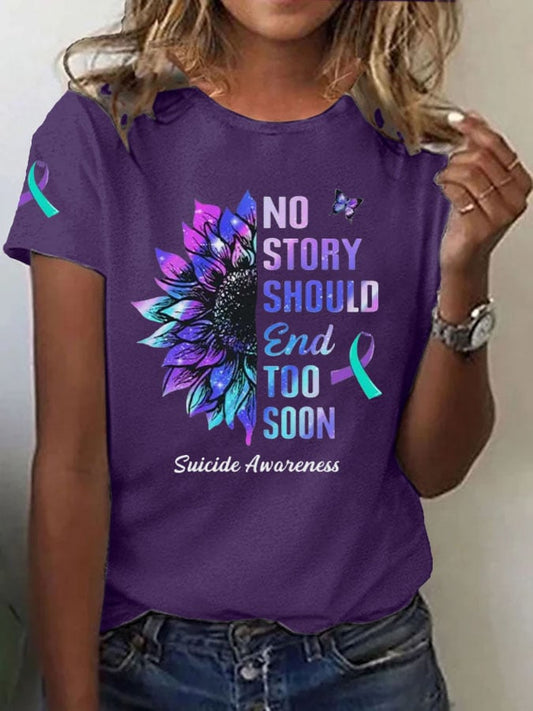 Women's No Story Should End Too Soon Printed T-Shirt