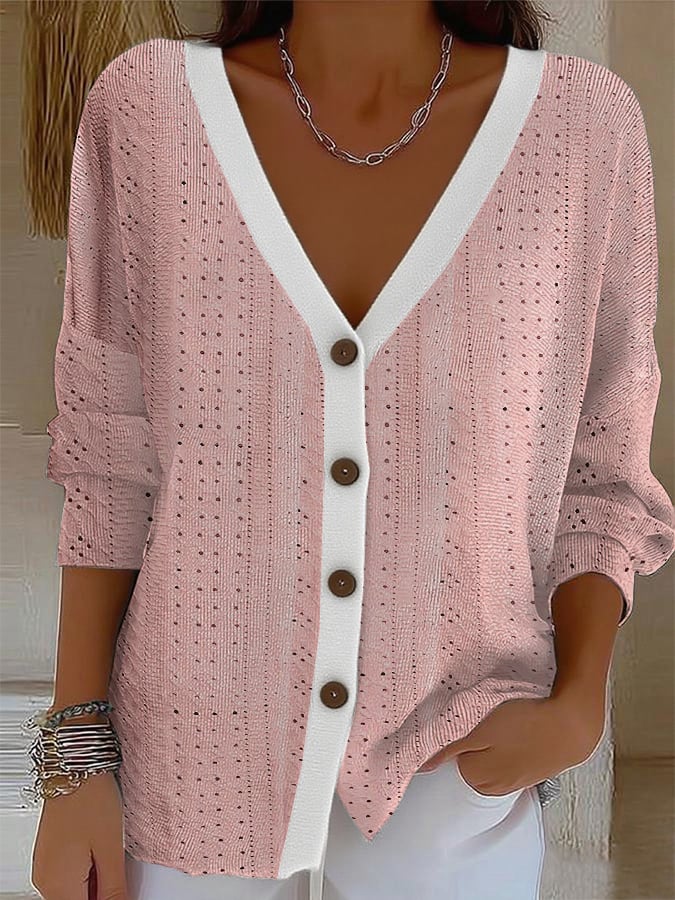 Women's Breast Cancer Pink Flowers Printing knitwear