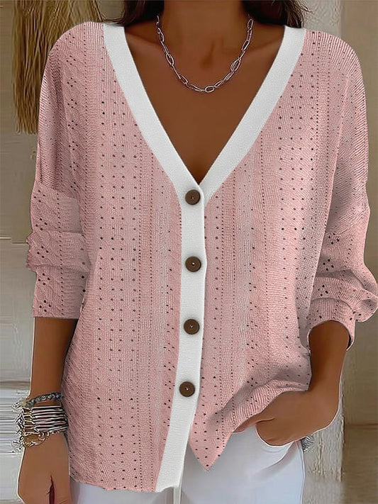 Women's Breast Cancer Pink Flowers Printing knitwear