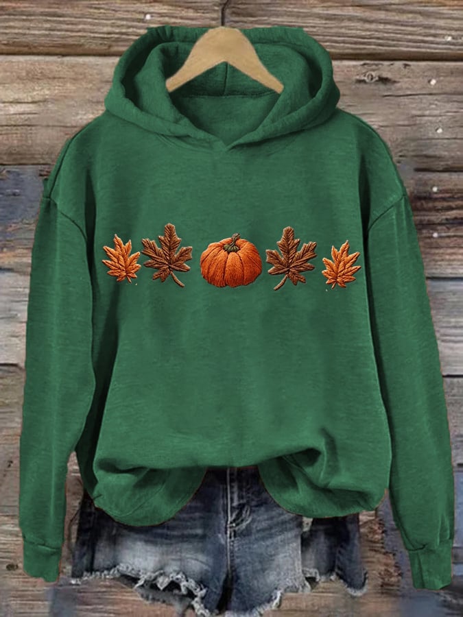 Women's Casual Fall Pumpkin Print Hoodie